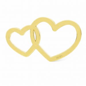 Ciondolo connettore traforato - due cuori*oro AU 375*LKZ9K-30030 - 0,30 6x10,5 mm