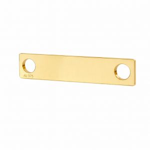 Connettore pendente in oro - rettangolo con due fori*oro AU 375*LKZ9K-30008 - 0,30 5x23 mm