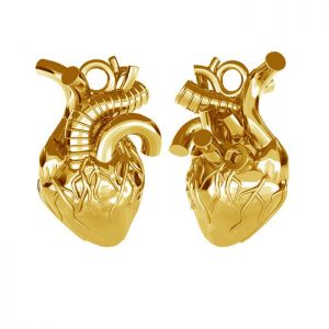 Ciondolo - cuore anatomico fusione*ottone*BRASS ODL-00118 10,8x17,3 mm