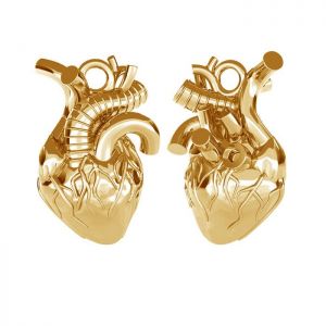 Ciondolo - cuore anatomico fusione*ottone*BRASS ODL-00118 10,8x17,3 mm