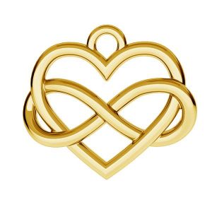 Ciondolo - simbolo dell'infinito nel cuore*ottone*BRASS ODL-00168 12,5x14,5 mm